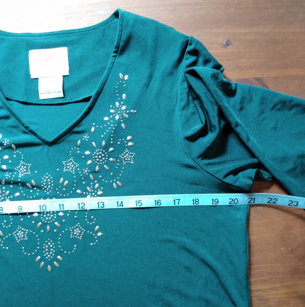 Quacker Factory Vneck Top/Pant Set With Rhineston… - image 7